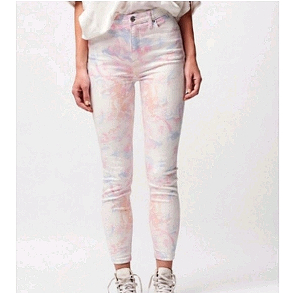 Free People Denim - FREE PEOPLE Rare Marbled Pastel Skinny Jeans